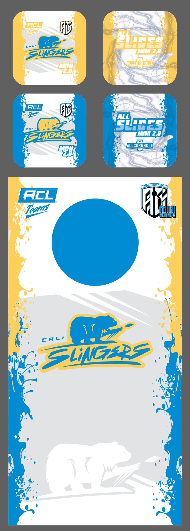 ACL Teams mini Cornhole Board Set - California Slingers